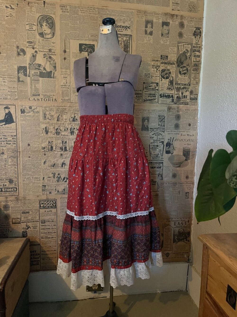 Vintage Gunne Sax–Style Prairie Skirt